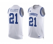 Nike Dallas Cowboys #21 Ezekiel Elliott White Men's Stitched NFL Limited Tank Top Jersey[Elliott]