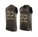 Nike Dallas Cowboys #22 Emmitt Smith Green Men's Stitched NFL Limited Salute To Service Tank Top Jersey