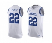 Nike Dallas Cowboys #22 Emmitt Smith White Men's Stitched NFL Limited Tank Top Jersey