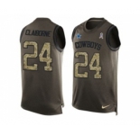 Nike Dallas Cowboys #24 Morris Claiborne Green Men's Stitched NFL Limited Salute To Service Tank Top Jersey