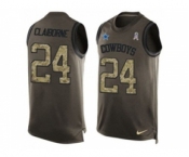 Nike Dallas Cowboys #24 Morris Claiborne Green Men's Stitched NFL Limited Salute To Service Tank Top Jersey