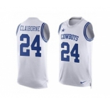 Nike Dallas Cowboys #24 Morris Claiborne White Men's Stitched NFL Limited Tank Top Jersey