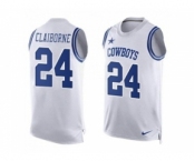 Nike Dallas Cowboys #24 Morris Claiborne White Men's Stitched NFL Limited Tank Top Jersey