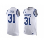 Nike Dallas Cowboys #31 Byron Jones White Men's Stitched NFL Limited Tank Top Jersey