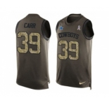 Nike Dallas Cowboys #39 Brandon Carr Green Men's Stitched NFL Limited Salute To Service Tank Top Jersey