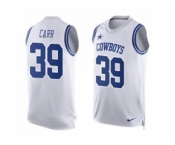 Nike Dallas Cowboys #39 Brandon Carr White Men's Stitched NFL Limited Tank Top Jersey