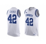 Nike Dallas Cowboys #42 Barry Church White Men's Stitched NFL Limited Tank Top Jersey