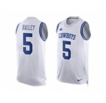 Nike Dallas Cowboys #5 Dan Bailey White Men's Stitched NFL Limited Tank Top Jersey
