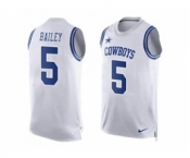Nike Dallas Cowboys #5 Dan Bailey White Men's Stitched NFL Limited Tank Top Jersey