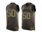 Nike Dallas Cowboys #50 Sean Lee Green Men's Stitched NFL Limited Salute To Service Tank Top Jersey