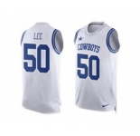 Nike Dallas Cowboys #50 Sean Lee White Men's Stitched NFL Limited Tank Top Jersey