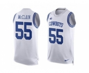 Nike Dallas Cowboys #55 Rolando McClain White Men's Stitched NFL Limited Tank Top Jersey