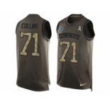 Nike Dallas Cowboys #71 La'el Collins Green Men's Stitched NFL Limited Salute To Service Tank Top Jersey