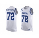 Nike Dallas Cowboys #72 Travis Frederick White Men's Stitched NFL Limited Tank Top Jersey