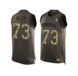 Nike Dallas Cowboys #73 Larry Allen Green Men's Stitched NFL Limited Salute To Service Tank Top Jersey