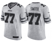 Nike Dallas Cowboys #77 Tyron Smith 2016 Gridiron Gray II Men's NFL Limited Jersey