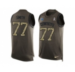 Nike Dallas Cowboys #77 Tyron Smith Green Men's Stitched NFL Limited Salute To Service Tank Top Jersey
