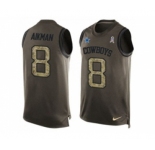 Nike Dallas Cowboys #8 Troy Aikman Green Men's Stitched NFL Limited Salute To Service Tank Top Jersey