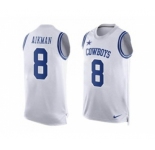 Nike Dallas Cowboys #8 Troy Aikman White Men's Stitched NFL Limited Tank Top Jersey