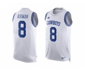 Nike Dallas Cowboys #8 Troy Aikman White Men's Stitched NFL Limited Tank Top Jersey