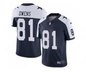 Nike Dallas Cowboys #81 Terrell Owens Navy Blue Thanksgiving Men Stitched NFL Vapor Untouchable Limited Throwback Jersey