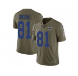 Nike Dallas Cowboys #81 Terrell Owens Olive Men Stitched NFL Limited 2017 Salute To Service Jersey