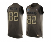 Nike Dallas Cowboys #82 Jason Witten Green Men's Stitched NFL Limited Salute To Service Tank Top Jersey