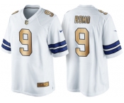 Nike Dallas Cowboys #9 Tony Romo White 2016 Christmas Men's NFL Game Gold Edition Jersey