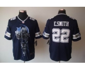 nike nfl jerseys dallas cowboys #22 e.smitth blue[helmet tri-blend limited]