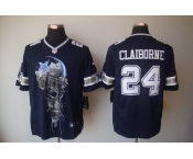 nike nfl jerseys dallas cowboys #24 claiborne blue[helmet tri-blend limited]