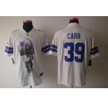 nike nfl jerseys dallas cowboys #39 carr white[helmet tri-blend limited]