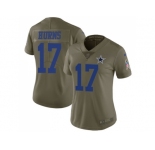 Women Nike Dallas Cowboys #17 Allen Hurns Olive Stitched NFL Limited 2017 Salute to Service Jersey