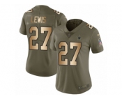 Women Nike Dallas Cowboys #27 Jourdan Lewis Limited Olive Gold 2017 Salute to Service NFL Jersey