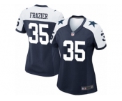 Women Nike Dallas Cowboys #35 Kavon Frazier Game Navy Blue Throwback Alternate NFL Jersey