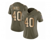 Women Nike Dallas Cowboys #40 Bill Bates Limited Olive Gold 2017 Salute to Service NFL Jersey