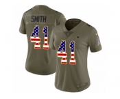 Women Nike Dallas Cowboys #41 Keith Smith Limited Olive USA Flag 2017 Salute to Service NFL Jersey