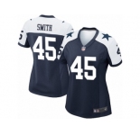 Women Nike Dallas Cowboys #45 Rod Smith Game Navy Blue Throwback Alternate NFL Jersey
