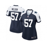 Women Nike Dallas Cowboys #57 Damien Wilson Game Navy Blue Throwback Alternate NFL Jersey