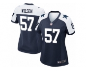 Women Nike Dallas Cowboys #57 Damien Wilson Game Navy Blue Throwback Alternate NFL Jersey