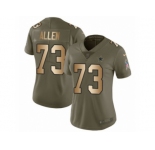 Women Nike Dallas Cowboys #73 Larry Allen Limited Olive Gold 2017 Salute to Service NFL Jersey