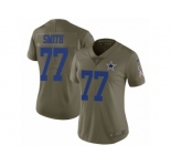 Women Nike Dallas Cowboys #77 Tyron Smith Limited Olive 2017 Salute to Service NFL Jersey