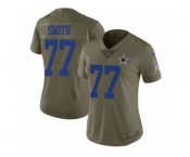 Women Nike Dallas Cowboys #77 Tyron Smith Limited Olive 2017 Salute to Service NFL Jersey