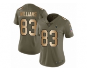 Women Nike Dallas Cowboys #83 Terrance Williams Limited Olive Gold 2017 Salute to Service NFL Jersey
