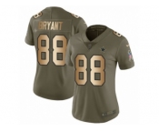 Women Nike Dallas Cowboys #88 Dez Bryant Limited Olive Gold 2017 Salute to Service NFL Jersey
