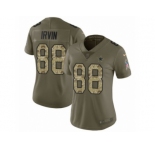 Women Nike Dallas Cowboys #88 Michael Irvin Limited Olive Camo 2017 Salute to Service NFL Jersey