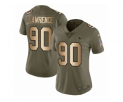 Women Nike Dallas Cowboys #90 Demarcus Lawrence Limited Olive Gold 2017 Salute to Service NFL Jersey