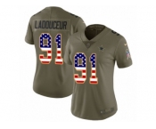 Women Nike Dallas Cowboys #91 L. P. Ladouceur Limited Olive USA Flag 2017 Salute to Service NFL Jersey