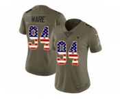 Women Nike Dallas Cowboys #94 DeMarcus Ware Limited Olive USA Flag 2017 Salute to Service NFL Jersey