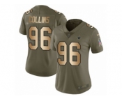 Women Nike Dallas Cowboys #96 Maliek Collins Limited Olive Gold 2017 Salute to Service NFL Jersey