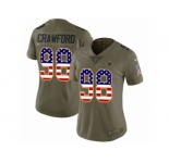 Women Nike Dallas Cowboys #98 Tyrone Crawford Limited Olive USA Flag 2017 Salute to Service NFL Jersey